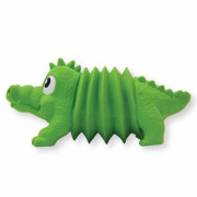 Petstages Игрушка для собак в виде аккордиона Крокодил с пищалкой, латекс, 15см
